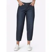 HEINE Bequeme Jeans , Damen, Gr. 46, Normalgrößen, blau (dunkelblau), 100% Baumwolle, unifarben, lang, Jeans Bequeme Jeans