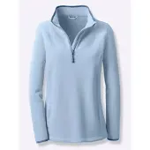 Casual Looks Fleeceshirt "Fleece-Shirt", Damen, Gr. 52, blau (bleu), 100% Polyester, unifarben, Shirts Fleeceshirt