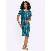 Sieh an! Jersey-Kleid in aquapetrol-magenta-bedruckt | Gr.: 50