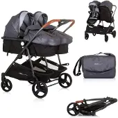 Chipolino Geschwisterkinderwagen Duo Smart klappbar umbaubar verstellbar Fußsack