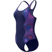 Speedo - Women's Print Medalist One Piece - Badeanzug Gr 42 blau