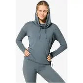 Super.natural - Women's Funnel Hoodie - Hoodie Gr XS grau/türkis