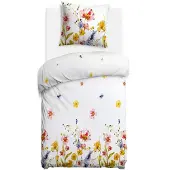Darymex Bettwäsche, Flanellbettwäsche, für den Winter, warm 140x200 31521-1 Weiß, Blumen