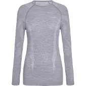 Falke Damen Langarmshirt Wool-Tech, L, Grau, Uni, Schurwolle