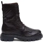 Wonders für Damen. A-4313_5714_9332 Bones Lederstiefeletten 13 Braun (38), Wohnung, 1 bis 3 cm, Schnürsenkel, Lässig