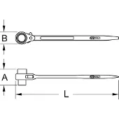 Ks Tools Gerüstbauschlüssel, umschaltbar