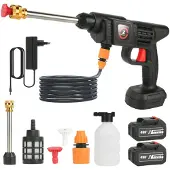 OEM Hochdruck-Autowasserpistole, kabelloses Design, leistungsstarker Pumpmechanismus, B 2x Batterien Set, Batteriebetrieben