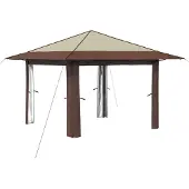 vidaXL Gazebo ohne Seitenwand 3.3 x 3.3 m Creme und Braun