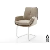 DELIFE Freischwinger Clea-Flex Bouclé Schlamm Freischwinger flach Weiß