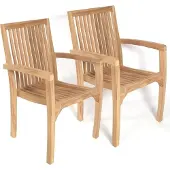 Lestix International Teak Stapelstuhl Como (2 Stück) Lehne: 95cm