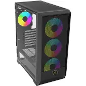 KEEP OUT XC-501 MESH, PC, Schwarz, ATX, ITX, micro ATX, Metall, Stahl, Gehärtetes Glas, Gaming, Bernstein, Grün, Rot, Blau