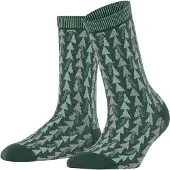 Falke Pinewood Damen Socken, 39-42, Grün, Motiv,AnderesMuster, Schurwolle