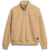 Superdry für Damen. W2012246A Sweatshirt mit halbem Reißverschluss Country Club Half beige (L), Lässig, Polyester