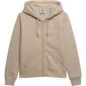 Superdry für Damen. W2012672A Essential Logo Ziphood Kapuzenjacke beige (M), Lässig, Baumwolle