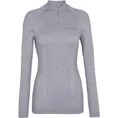 Falke Damen Langarmshirt Wool-Tech, XS, Grau, Uni, Schurwolle