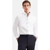 Seidensticker Businesshemd "Schwarze Rose", Herren, Gr. S (37), normale Ärmellängen, weiß, 100% Baumwolle, unifarben, slim fit, 2-Knopf-Manschette, Hemden Businesshemd, Slim 1/1 Button-Down-Kragen Uni