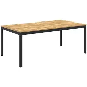 vidaXL Gartentisch Weiß und Schwarz 196 x 100,5 x 75 cm