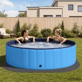 Syfax Pool Bodenschutzmatte 25 stk. Ø 292 cm Rund EVA-Schaum Schwarz
