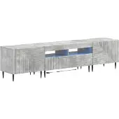 Syfax 3-teiliges LED TV Regal Betongrau Holzwerkstoff