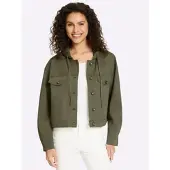 HEINE Jeansblazer "Jeans-Jacke", Damen, Gr. 46, grün (khaki), 63% Baumwolle, 35% Lyocell, 2% Elasthan, Blazer Jeansblazer