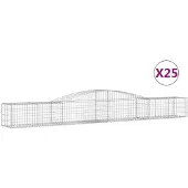 vidaXL Gabionen mit Hochbogen 25 Stk. 400x50x40/60cm Verzinktes Eisen