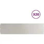 vidaXL Raseneinfassung 20 Stk. 25 x 103 cm Edelstahl Silber