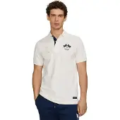 Hackett London für Herren. HM5600229 Weiß gebrochene Polo-Flagge (L), Lässig, Baumwolle, Kurzarm