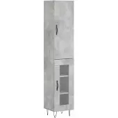 vidaXL Highboard Betongrau 34,5x34x180 cm Holzwerkstoff