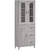 vidaXL Highboard Grau Sonoma 69,5x34x180 cm Holzwerkstoff