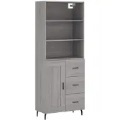 vidaXL Highboard Grau Sonoma 69,5x34x180 cm Holzwerkstoff