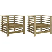 vidaXL Gartenstühle 2 Stk. Kiefernholz Imprägniert