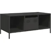 vidaXL Couchtisch Schwarz 101,5x50x43,5 cm Kaltgewalzter Stahl