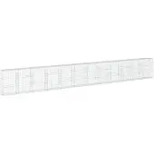vidaXL Gabione mit Deckel 1200x50x150 cm Verzinktes Eisen