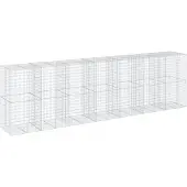 vidaXL Gabione mit Deckel 700x100x200 cm Verzinktes Eisen