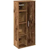 vidaXL Badezimmerschrank mit Rollenhalter Altholz-Optik 39x22x90 cm