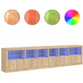 vidaXL Sideboard mit LED-Leuchten Sonoma-Eiche 283x37x67 cm