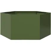 vidaXL Pflanzkübel Olivgrün Sechseckig 104x90x45 Stahl