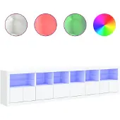 vidaXL Sideboard mit LED-Leuchten Weiß 283x37x67 cm