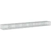 vidaXL Gabione mit Deckel 700x100x50 cm Verzinktes Eisen