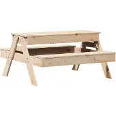 vidaXL Picknicktisch mit Sandkasten für Kinder Massivholz Kiefer