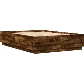 vidaXL Bettgestell Räuchereiche 150x200 cm Holzwerkstoff