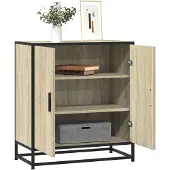 vidaXL Sideboard Sonoma-Eiche 68x35x76 cm Holzwerkstoff und Metall