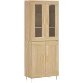 vidaXL Highboard Sonoma-Eiche 69,5x34x180 cm Holzwerkstoff