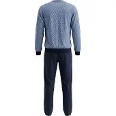 Hajo Schlafanzug "Pyjama Schlafanzug Premium Cotton", Herren, Gr. M, blau (dunkelblau), Obermaterial: 100% Baumwolle CO., Homewear-Sets Schlafanzug
