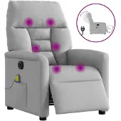 vidaXL Massagesessel Elektrisch Wolkengrau Stoff