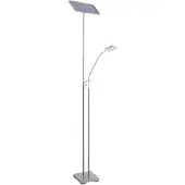 Dapo Leuchten LED-Stehleuchte Loren LED-Deckenfluter mit LED-Leseleuchte nickel Fluter dimmbar
