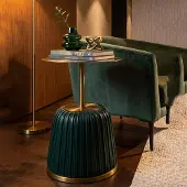 Dmora Kep - Couchtisch, 43x35x43h cm Gold, Runde Form