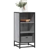 vidaXL Sideboard Grau Sonoma 35,5x35x76 cm Holzwerkstoff und Metall