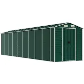 vidaXL Gerätehaus Grün 191x810x198 cm Verzinkter Stahl