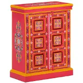 Syfax Sideboard Massivholz Mango Rosa Handbemalt